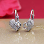 将图像加载到图库查看器中, 925 Silver Heart Leverback Earrings for Women | Daily Wear Gift