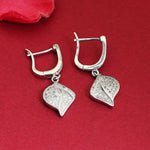 将图像加载到图库查看器中, Silver Leaf Earrings with Cubic Zirconia | Women's Jewelry Gift