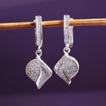 将图像加载到图库查看器中, Silver Leaf Earrings with Cubic Zirconia | Women's Jewelry Gift