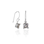 Load image into Gallery viewer, Pendientes colgantes de cuarzo ahumado plateado para mujer | Pendientes colgantes