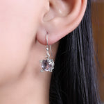 将图像加载到图库查看器中, Silver Amethyst Dangle Earrings for Women | Gemstone Jewelry