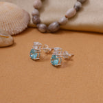 将图像加载到图库查看器中, Silver Aquamarine Stud Earrings for Women | Gift Jewelry