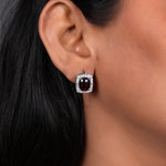 将图像加载到图库查看器中, Red Gemstone Stud Earrings in Sterling Silver | For Women