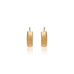Load image into Gallery viewer, Gold Textured Rectangular Earrings for Women | Daily Wear