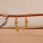 将图像加载到图库查看器中, gold plating Flower Drop Earrings with Diamonds | Women's Jewelry Gift