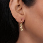 将图像加载到图库查看器中, gold plating Flower Drop Earrings with Diamonds | Women's Jewelry Gift