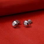 将图像加载到图库查看器中, Silver Stud Earrings with Diamond | Women's Daily Wear