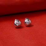将图像加载到图库查看器中, Silver Stud Earrings with Diamond | Women's Daily Wear