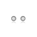 将图像加载到图库查看器中, Silver Stud Earrings with Diamond | Women's Daily Wear