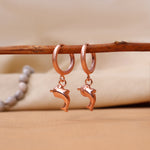 Load image into Gallery viewer, Rose Gold Dolphin Hoop Earrings for Women | Dangle Jewelry