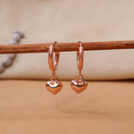 Load image into Gallery viewer, Rose Gold Heart Hoop Earrings for Women | Dangle Jewelry