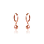 将图像加载到图库查看器中, Rose gold plating Heart Hoop Earrings for Women | Dangle Jewelry