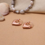 将图像加载到图库查看器中, Rose gold plating Teardrop Hoop Earrings for Women | Dainty Jewelry
