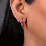 将图像加载到图库查看器中, Rose gold plating Teardrop Hoop Earrings for Women | Dainty Jewelry