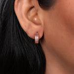 Load image into Gallery viewer, Rose Gold Textured Hoop Earrings for Women | Daily Wear