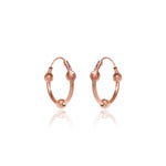 Load image into Gallery viewer, Rose Gold Hoop Earrings with Ball Charm | Women's Jewelry Gift
