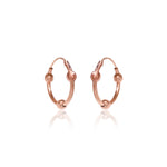 将图像加载到图库查看器中, Rose gold plating Hoop Earrings with Ball Charm | Women's Jewelry Gift