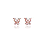 将图像加载到图库查看器中, Rose gold plating Bow Stud Earrings with Crystals | Gift for Her