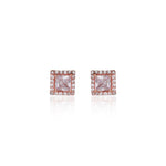将图像加载到图库查看器中, Rose gold plating Square Stud Earrings with Cubic Zirconia | Women's Jewelry