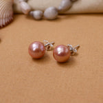 Load image into Gallery viewer, Rose Pearl Stud Earrings | For Women | Gift Jewelry