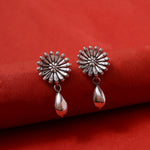 Load image into Gallery viewer, 925 Silver Flower Drop Earrings | Teardrop Dangle Earrings for Women