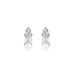 将图像加载到图库查看器中, Silver Stud Earrings with Cubic Zirconia | For Women | Gift