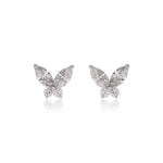Load image into Gallery viewer, 925 Silver Butterfly Stud Earrings | Cubic Zirconia | For Women
