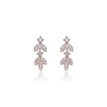 Load image into Gallery viewer, 925 Silver Leaf Dangle Earrings with Cubic Zirconia | For Women