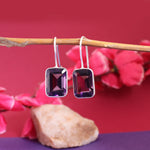 Load image into Gallery viewer, Silver Amethyst Drop Earrings for Women | Purple Gemstone Jewelry