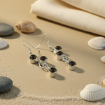 将图像加载到图库查看器中, 925 Silver Black Onyx Dangle Earrings for Women | Gift