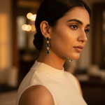 Load image into Gallery viewer, 925 Silver Green Gemstone Drop Earrings for Women | Gift