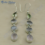 Load image into Gallery viewer, 925 Silver Gemstone Drop Earrings for Women | Dangle Earrings
