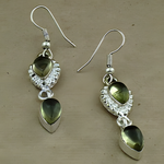 Load image into Gallery viewer, 925 Sterling Silver Green Gemstone Earrings for Women | Dangle Earrings