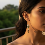 将图像加载到图库查看器中, 925 Sterling Silver Green Gemstone Earrings for Women | Dangle Earrings