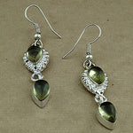 将图像加载到图库查看器中, 925 Sterling Silver Green Gemstone Earrings for Women | Dangle Earrings