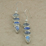 将图像加载到图库查看器中, 925 Silver Moonstone Drop Earrings for Women | Dangle Jewelry