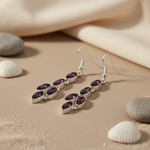 将图像加载到图库查看器中, 925 Silver Amethyst Drop Earrings for Women | Gemstone Jewelry