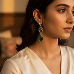 Load image into Gallery viewer, 925 Silver & Green Agate Drop Earrings | Women's Jewelry Gift