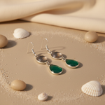 Load image into Gallery viewer, 925 Silver & Green Agate Drop Earrings | Women's Jewelry Gift