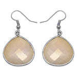 将图像加载到图库查看器中, Silver Teardrop Earrings with Beige Gemstone | Women's Jewelry