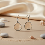 将图像加载到图库查看器中, Silver Teardrop Earrings with Beige Gemstone | Women's Jewelry