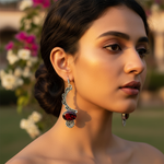 Load image into Gallery viewer, 925 Silver Garnet Drop Earrings for Women | Gemstone Jewelry