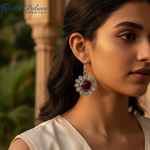 Load image into Gallery viewer, 925 Silver Red Garnet Flower Earrings for Women | Gift Jewelry