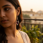 将图像加载到图库查看器中, 925 Silver Amethyst Drop Earrings for Women | Gemstone Jewelry