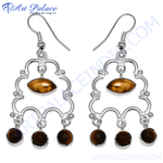 Load image into Gallery viewer, Pendientes colgantes de ojo de tigre en plata 925 para mujer