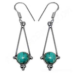 Load image into Gallery viewer, 925 Silver Turquoise Earrings | Triangle Drop Earrings for Women