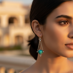 Load image into Gallery viewer, 925 Silver Turquoise Earrings | Triangle Drop Earrings for Women