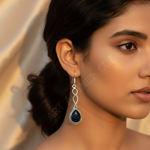 Load image into Gallery viewer, 925 Silver Blue Sandstone Drop Earrings for Women | Gift