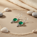 将图像加载到图库查看器中, 925 Silver Green Gemstone Drop Earrings for Women | Gift