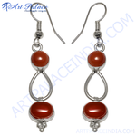 Load image into Gallery viewer, 925 Silver Carnelian Drop Earrings for Women | Gemstone Jewelry